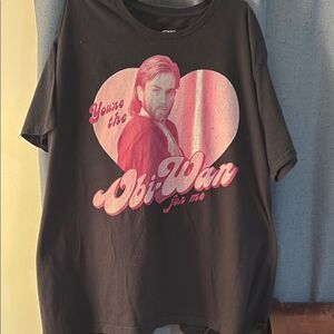 Star Wars Pink Heart Graphic Short Sleeve Tee in Black Size 3X